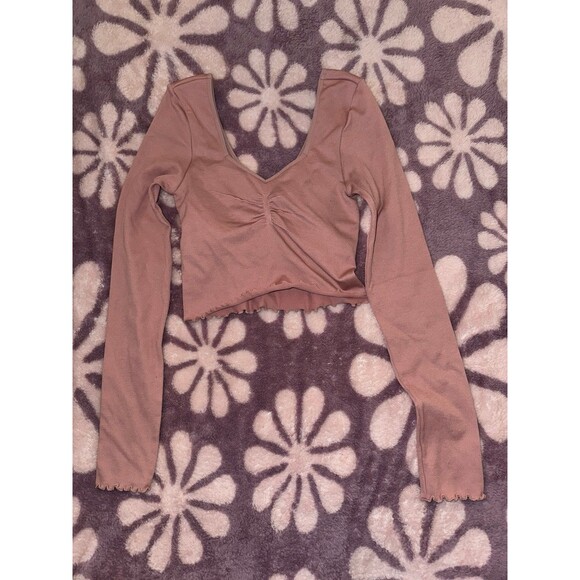 Spiritual Gangster Crop Pink Long Sleeve - XS/S - Picture 1 of 4